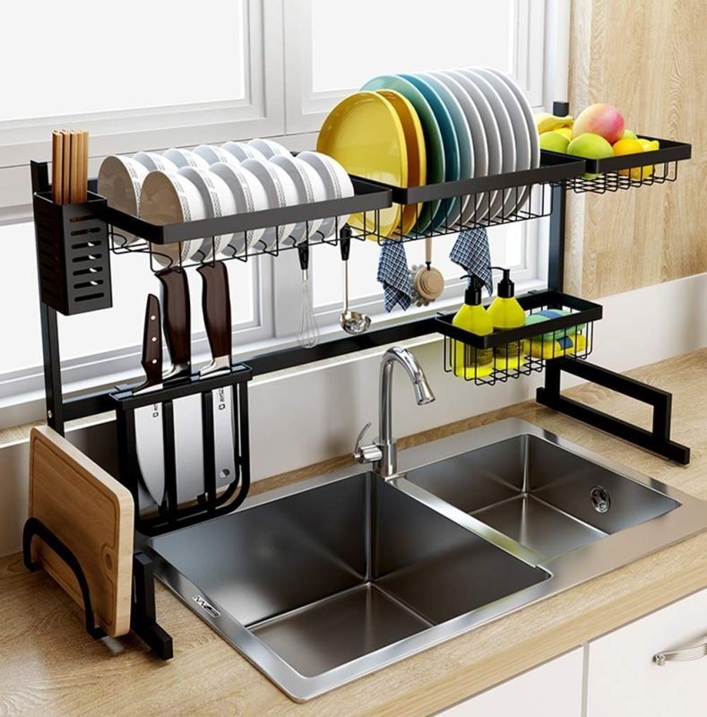 Kitchen Sink Dish Drying & Storage Rack
