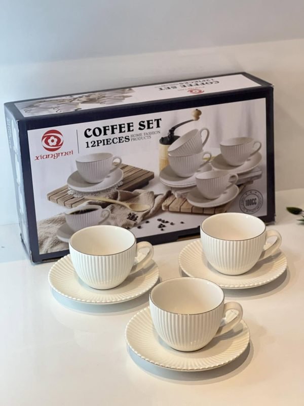 Ceramic Coffee Cup & Saucer Set