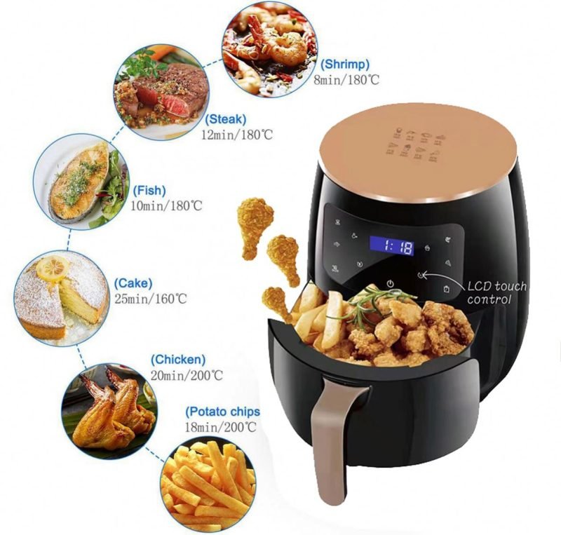 6L Digital Air Fryer – 2400W LCD Touch Control