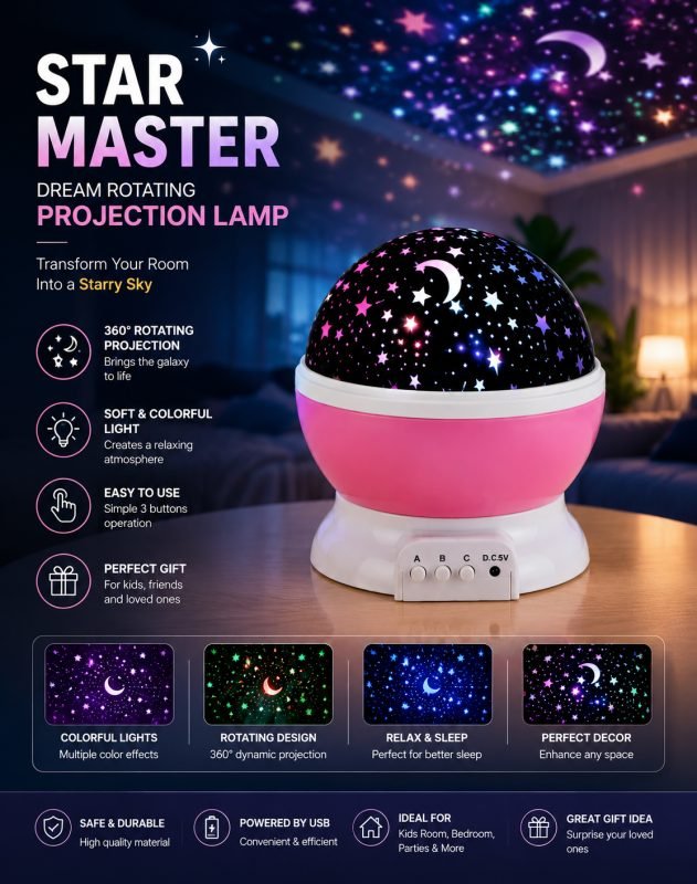 Star Master Dream Rotating Projection Lamp