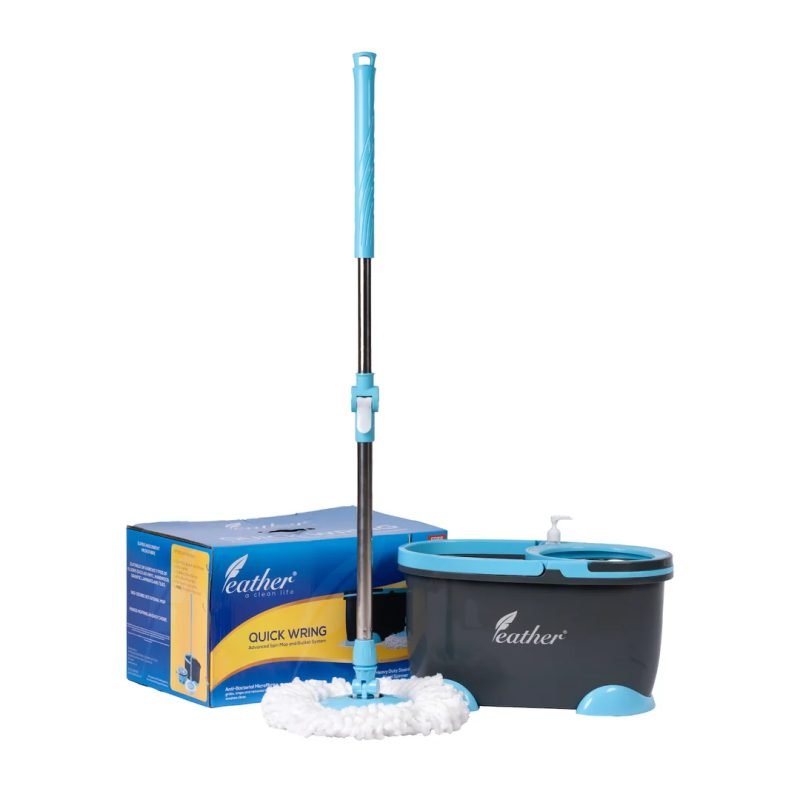 Feather Quick Wring Spin Mop & Bucket Set