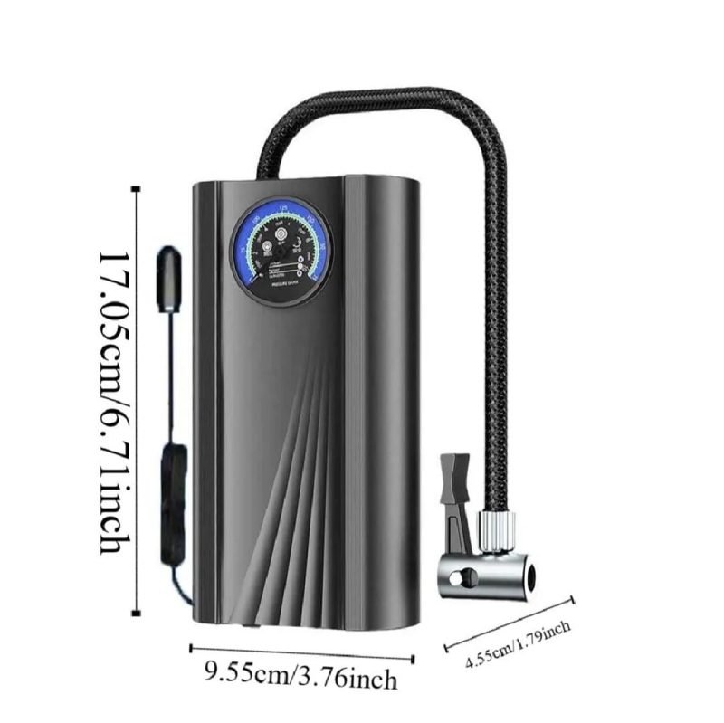Portable Rechargeable Air Pump with Pressure Gauge