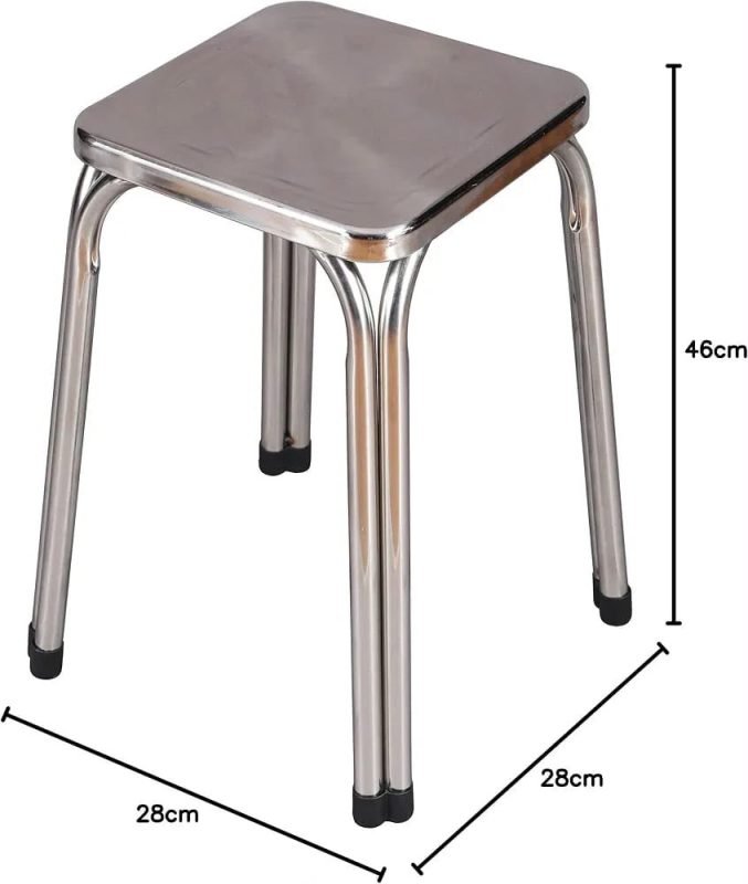 Stainless Steel Square Stool 46cm
