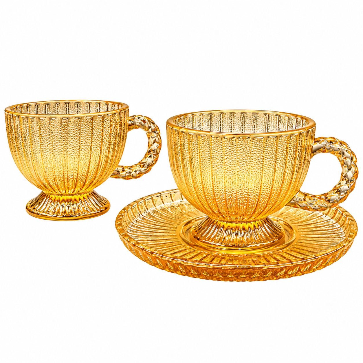 12-Piece Glass Cup & Saucer Set