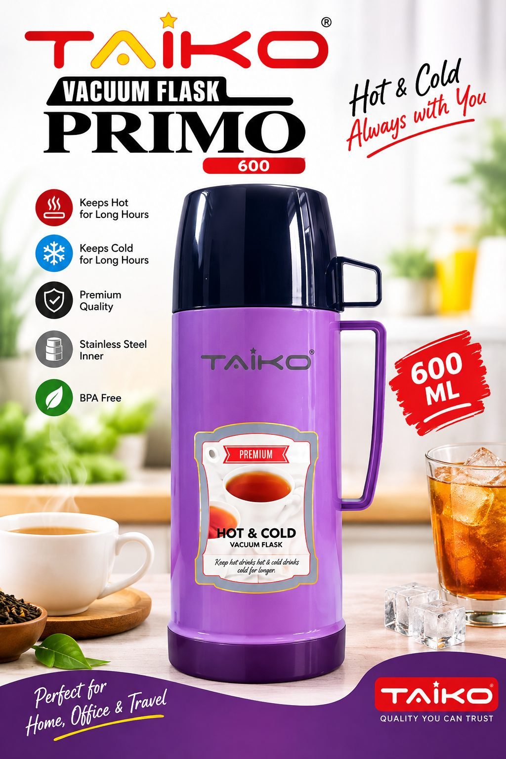 Taiko Primo Vacuum Flask 600ml