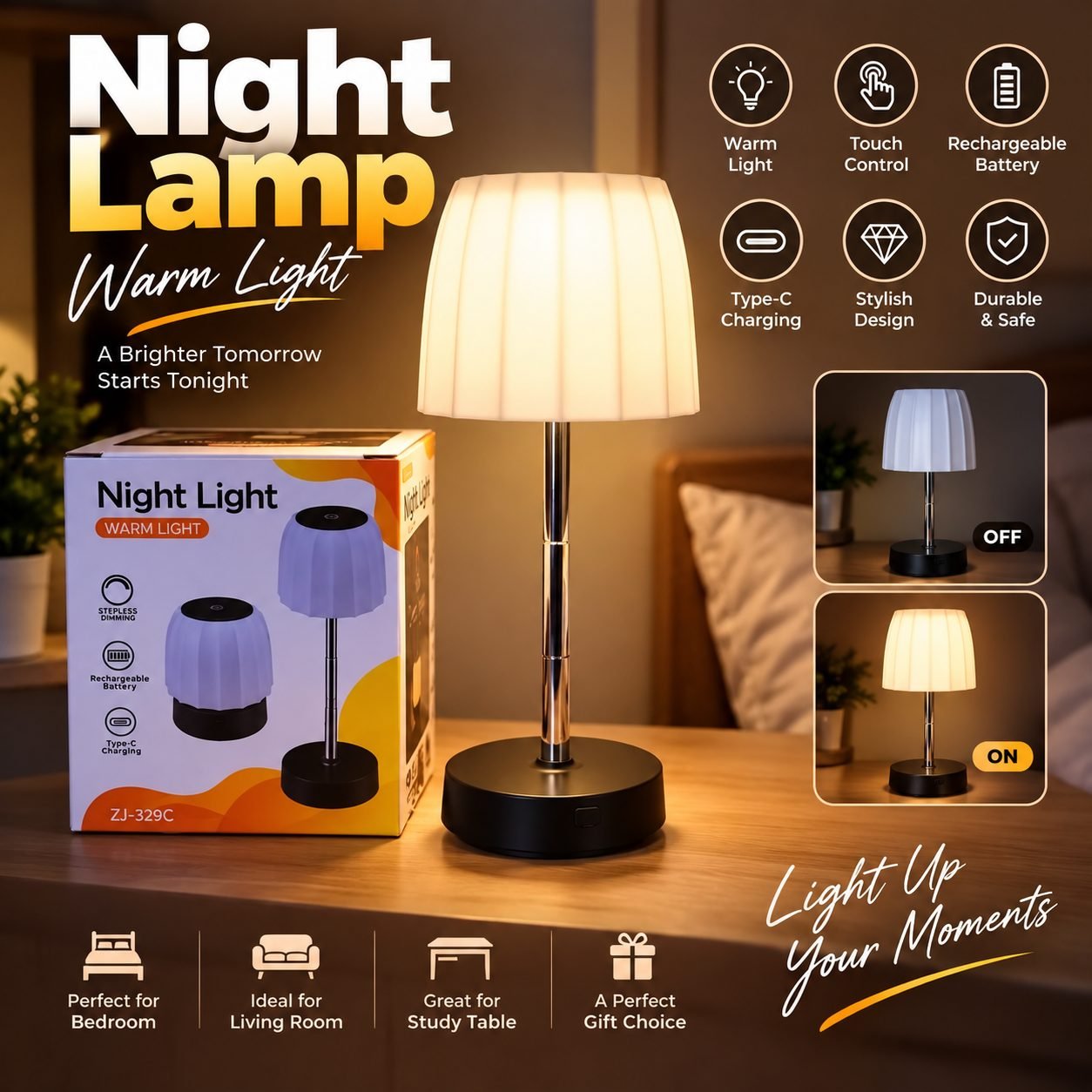 Rechargeable Touch Night Lamp