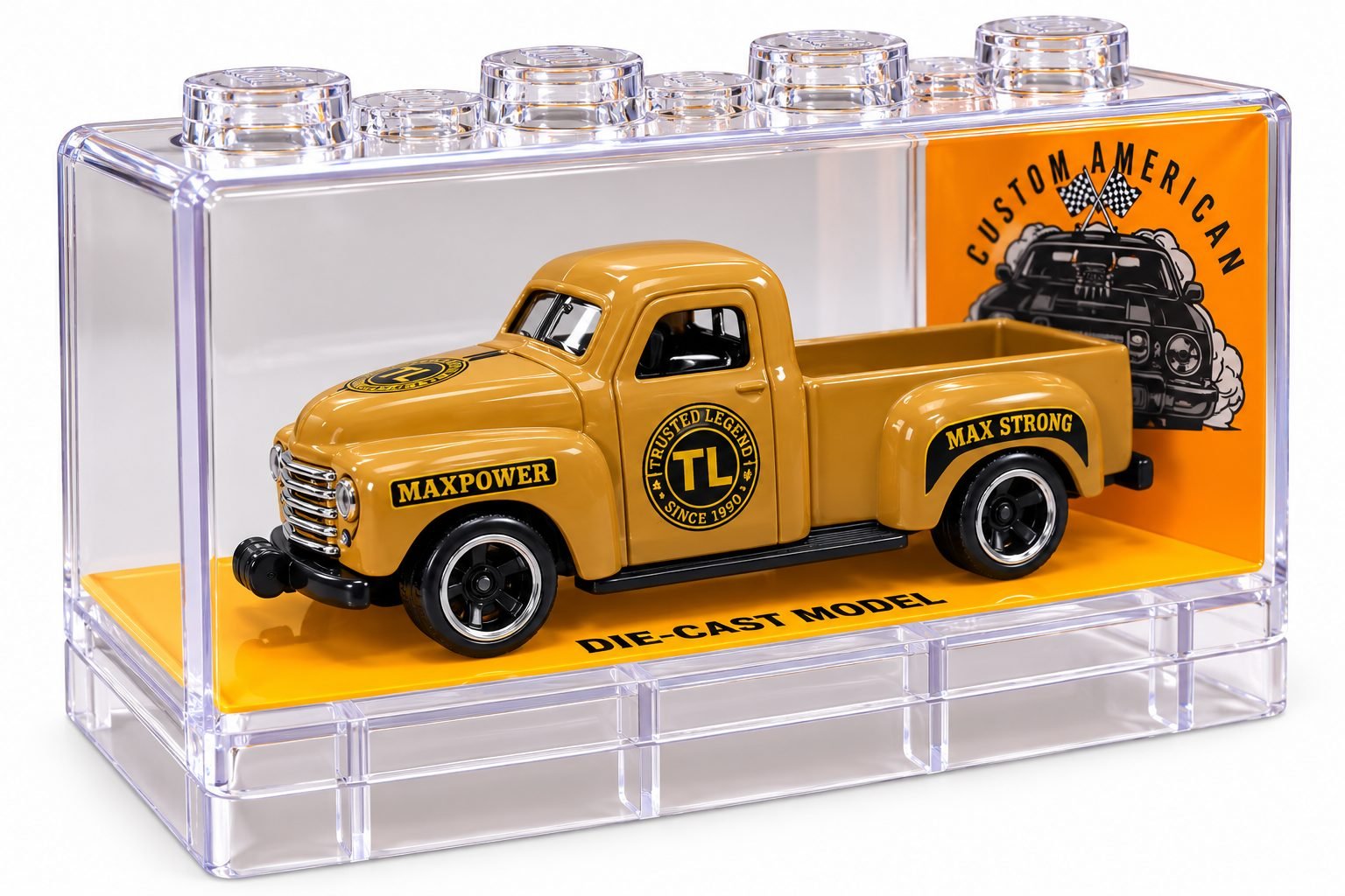 Die-Cast Vintage Pickup Mini Model – Yellow