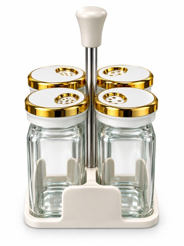 4-Piece Spice Jar Set with Holder