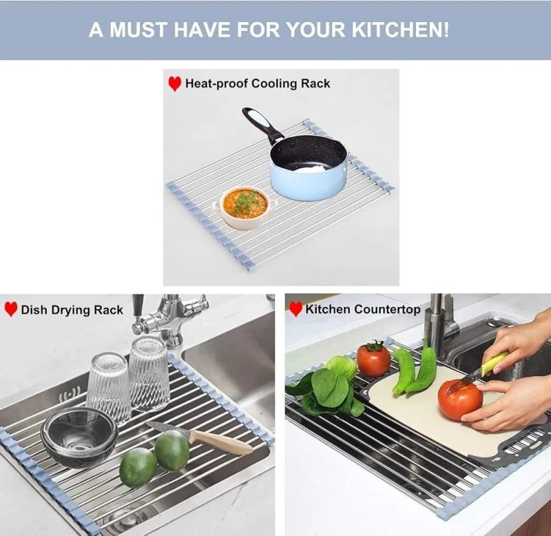 Roll-Up Kitchen Sink Drying Rack