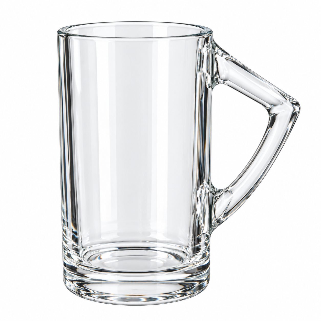 Clear Glass Mug with Geometric Handle