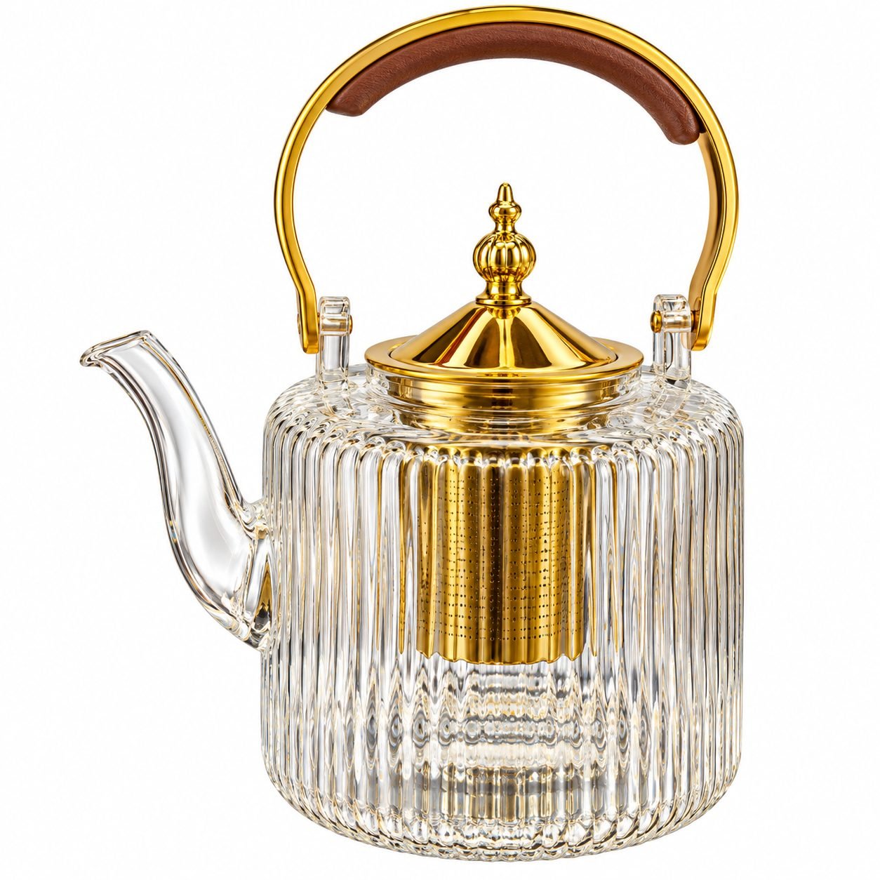 Copper Handle Glass Kettle