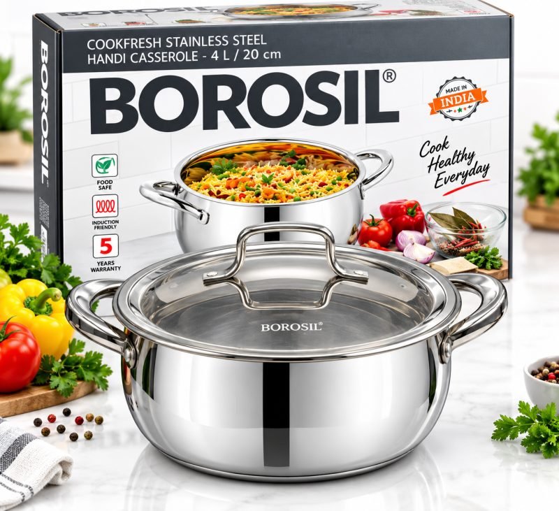 Borosil Cookfresh Handi Casserole – 4 L / 20 cm