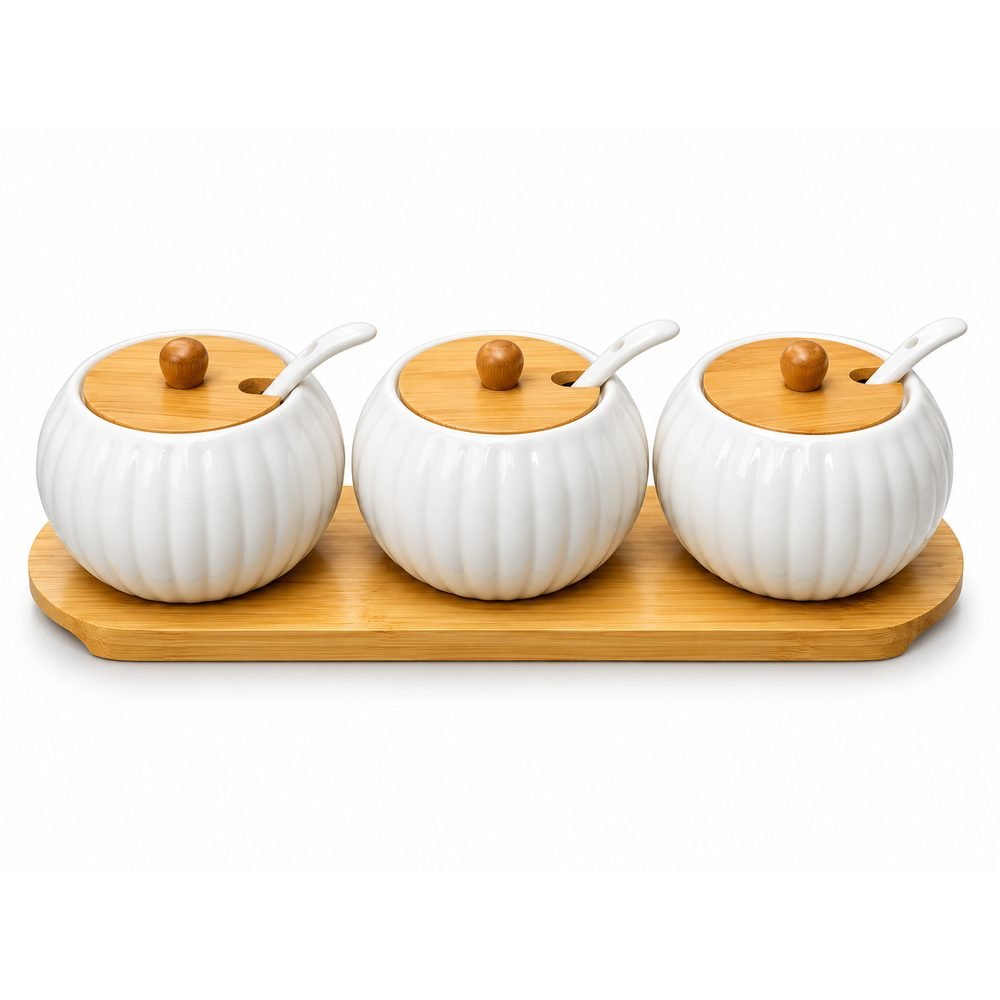 3-Piece Ceramic Condiment Jar Set