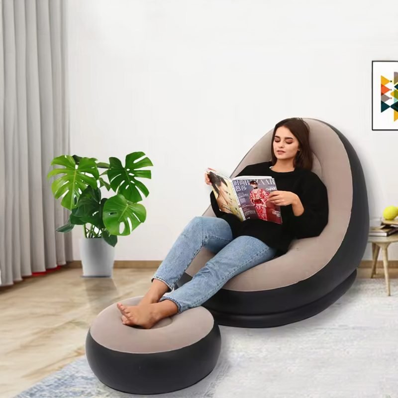 Comfort Lounge Bean Bag Chair with Footrest