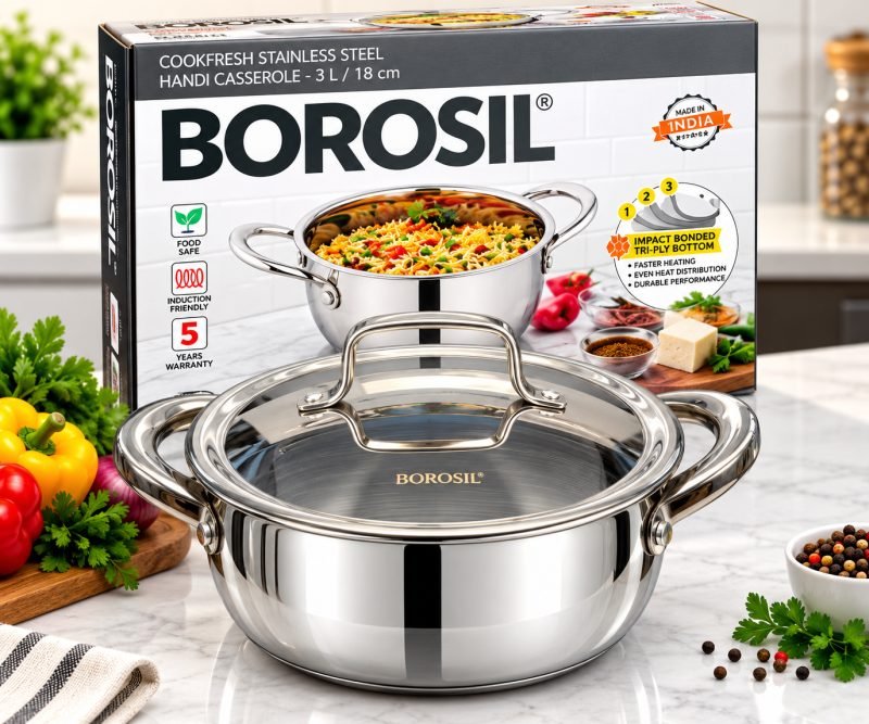 Borosil Cookfresh Handi Casserole – 3 L / 18 cm
