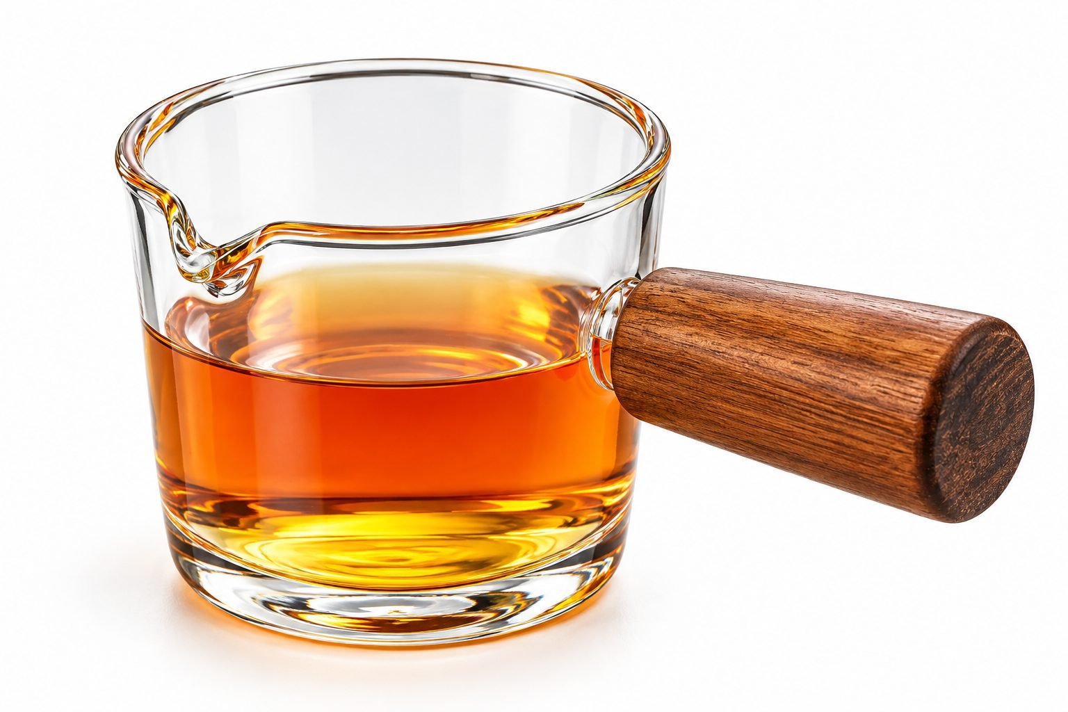 Glass Tea Cup with Wooden Handle