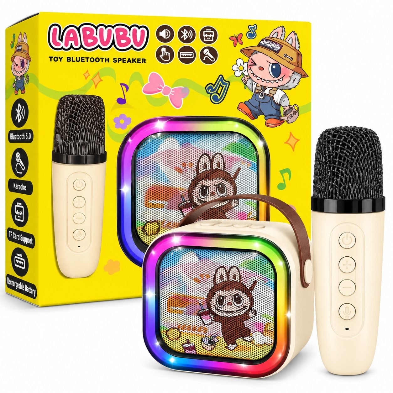 LaBubu Toy Bluetooth Speaker & Wireless Microphone