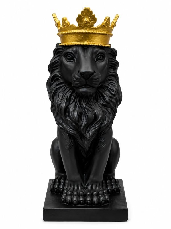 Black Lion King Decorative Statue