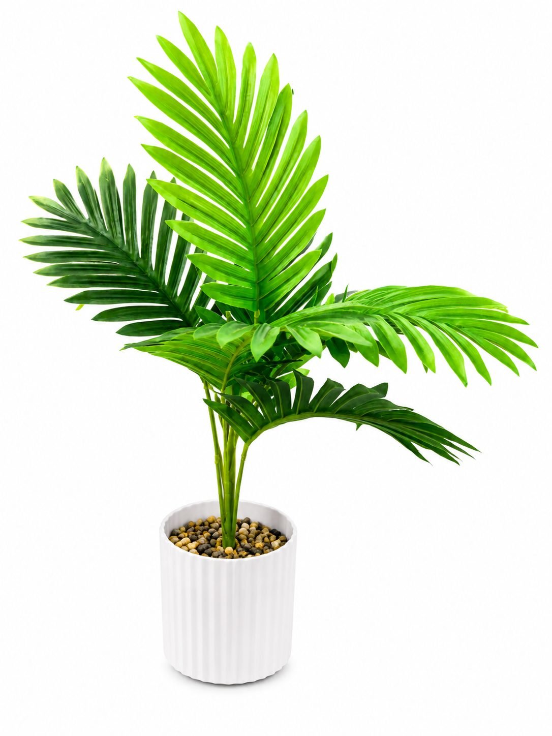 Artificial Palm Plant with White Pot