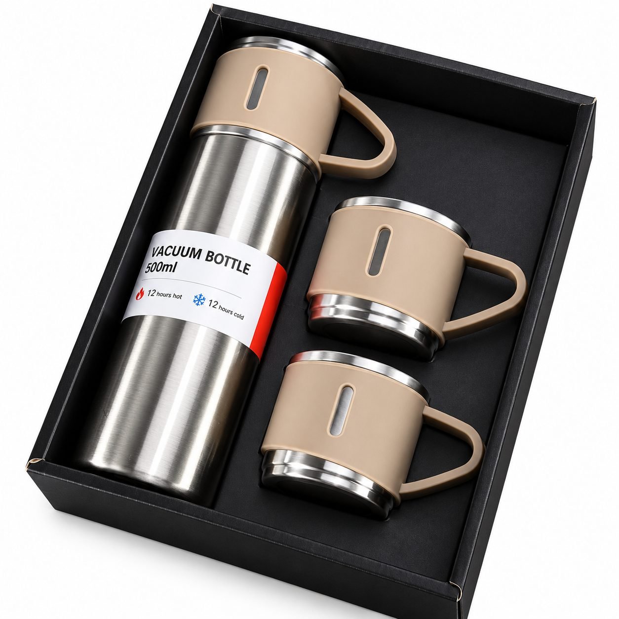 Stainless Steel Vacuum Bottle & Cup Set